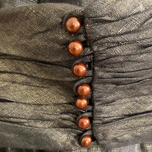 Zara NWT Bronze Linen Dress - Picture 6 of 6